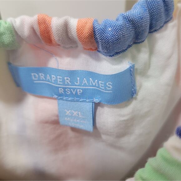 Draper James RSVP Off Shoulder Ruffle Sleeve Striped Midi Dress Size XXL - Picture 10 of 11